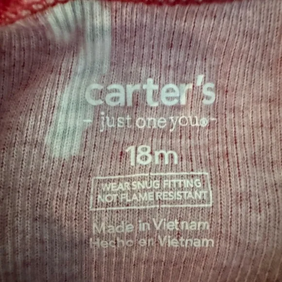 Carter's Red Candy Cane Pajama Set Holiday Christmas 18 months - Picture 2 of 5